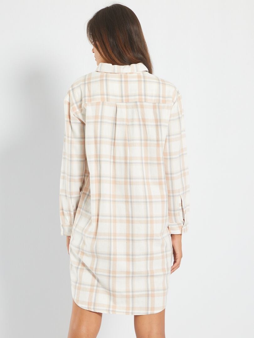 Match Camicia A Quadri In Flanella Donna – Maniche Lunghe Con Tasche – Morbida E Calda – Marrone/Rosso - 2