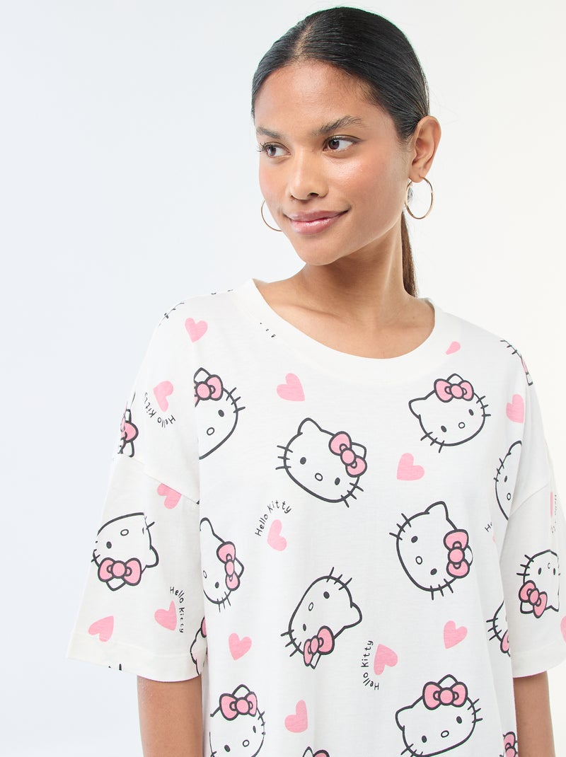 Camicia da notte a T-shirt 'Hello Kitty' Bianco - Kiabi