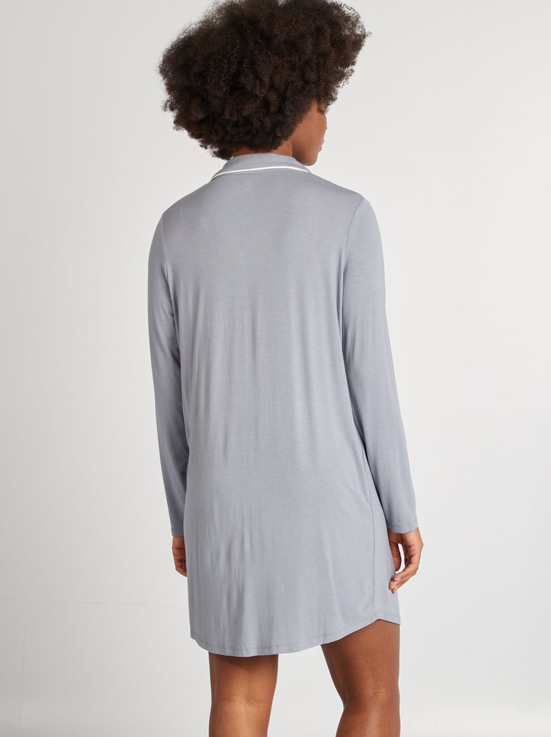 Camicia da notte con bottoni BLU - Kiabi
