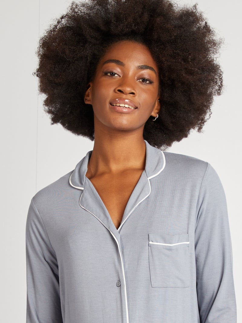 Camicia da notte con bottoni BLU - Kiabi
