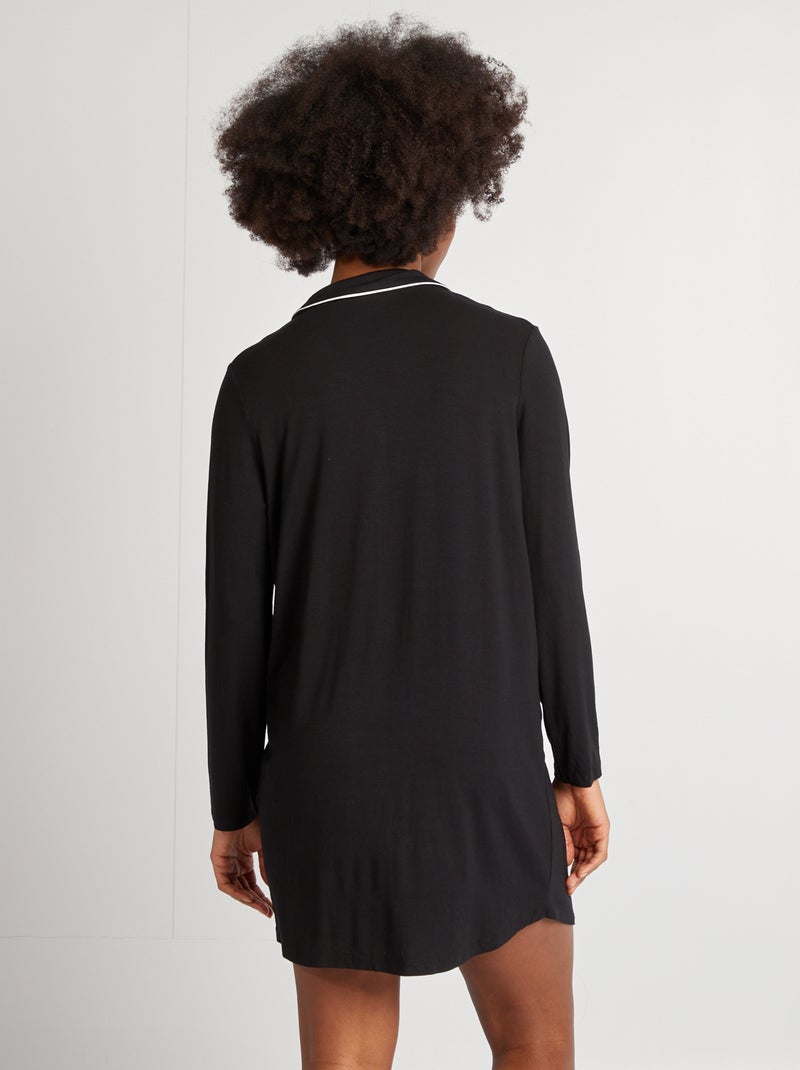 Camicia da notte con bottoni nero - Kiabi