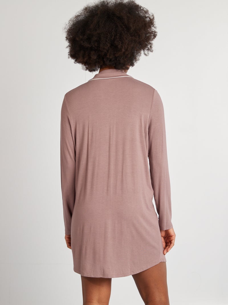 Camicia da notte con bottoni VIOLA - Kiabi