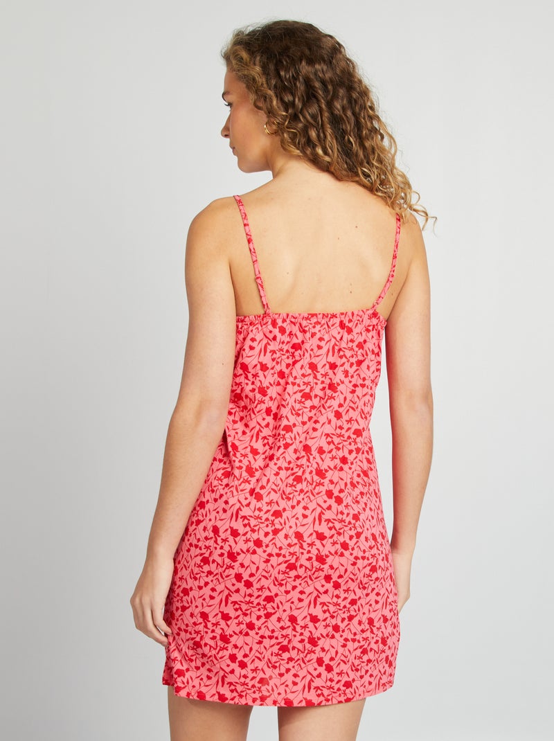 Camicia da notte con spalline sottili ROSA - Kiabi