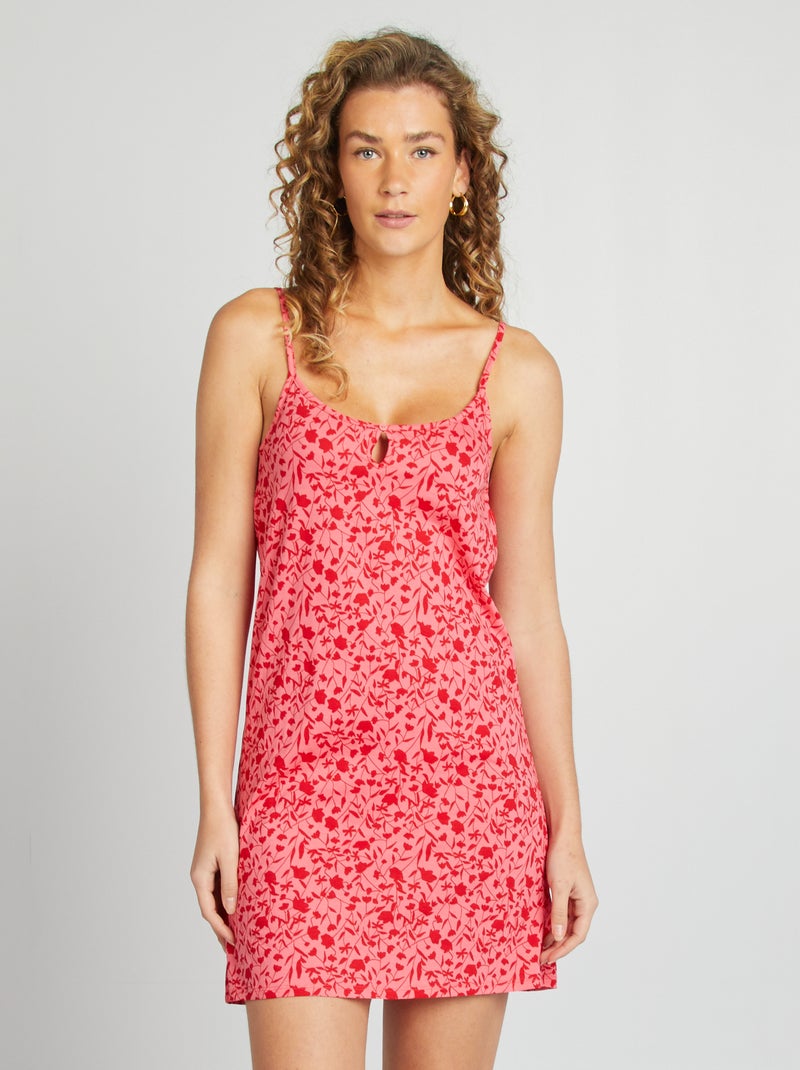 Camicia da notte con spalline sottili ROSA - Kiabi