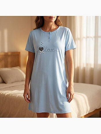 Camicia da Notte Donna Microfibre OZABI Manica Corta