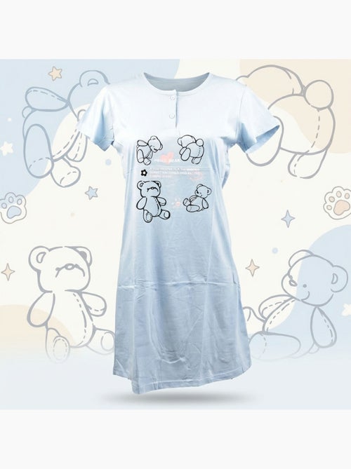 Camicia da Notte Donna Microfibre OZABI Manica Corta - Kiabi Camicia da Notte Donna Microfibre OZABI Manica Corta - Kiabi
