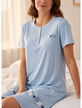 Camicia da Notte Donna Microfibre OZABI Manica Corta