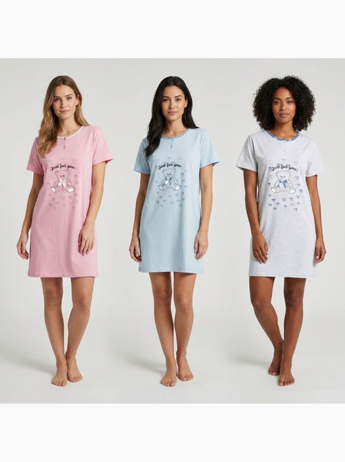 Camicia da Notte Donna Microfibre OZABI Manica Corta - Kiabi Camicia da Notte Donna Microfibre OZABI Manica Corta - Kiabi
