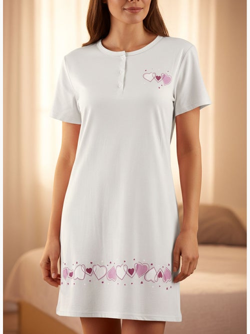 Camicia da Notte Donna Microfibre OZABI Manica Corta - Kiabi Camicia da Notte Donna Microfibre OZABI Manica Corta - Kiabi