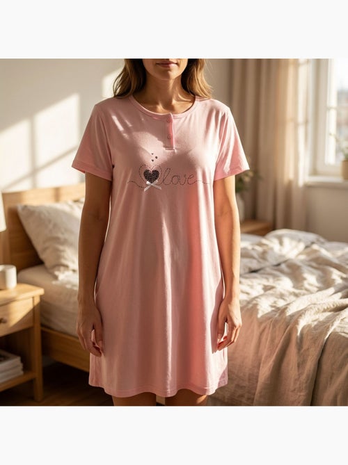 Camicia da Notte Donna Microfibre OZABI Manica Corta - Kiabi Camicia da Notte Donna Microfibre OZABI Manica Corta - Kiabi