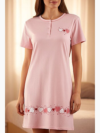 Camicia da Notte Donna Microfibre OZABI Manica Corta