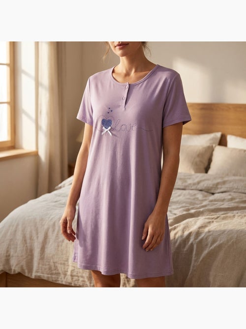 Camicia da Notte Donna Microfibre OZABI Manica Corta - Kiabi Camicia da Notte Donna Microfibre OZABI Manica Corta - Kiabi