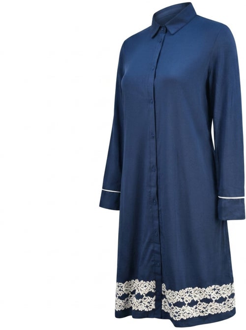 Camicia da Notte Donna OZABI Bottoni Pizzo Viscosa - Kiabi