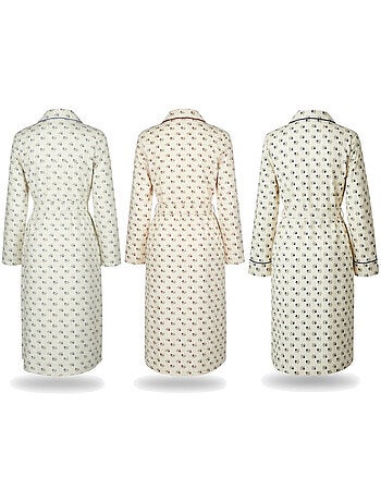 Camicia da notte donna ozabi confezione da 3, cotone, collo bottoni