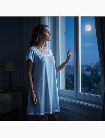 Camicia da notte donna pizzo ultra leggera OZABI