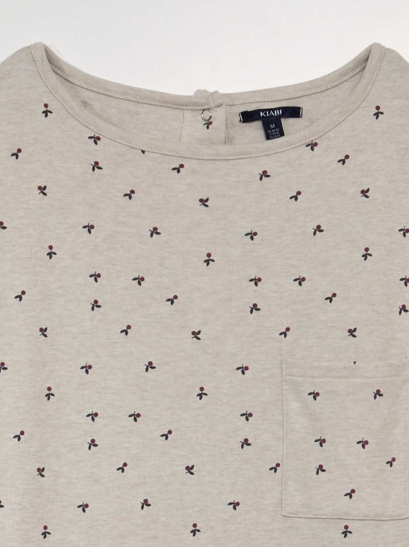 Camicia da notte in jersey - collezione facile da indossare BEIGE - Kiabi