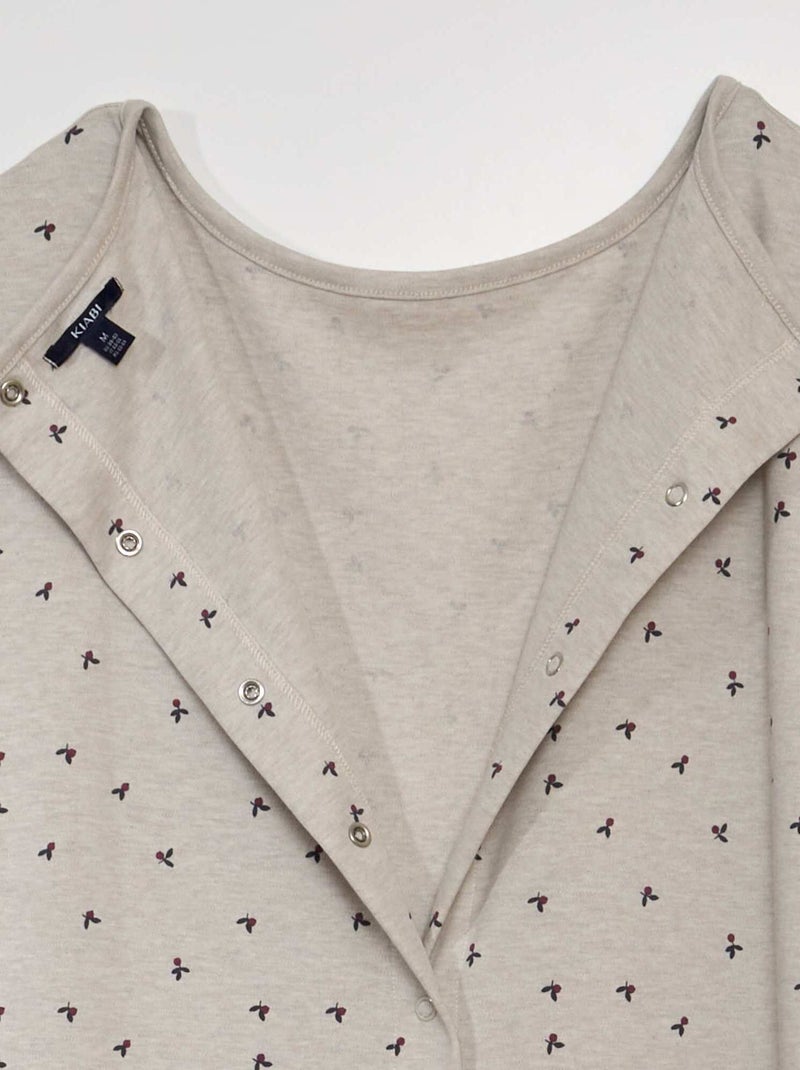 Camicia da notte in jersey - collezione facile da indossare BEIGE - Kiabi