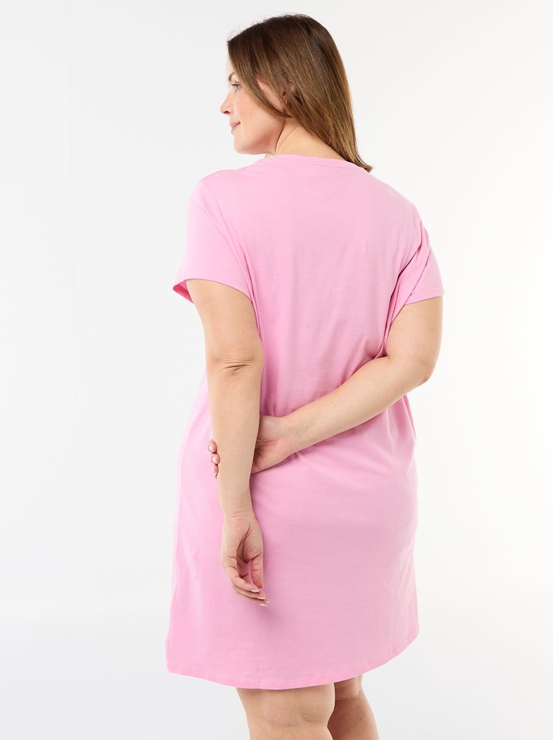 Camicia da notte in jersey Rosa - Kiabi