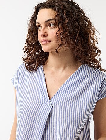 Camicia da notte lunga in voile di cotone