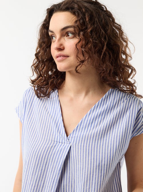 Camicia da notte lunga in voile di cotone - Kiabi