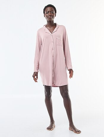 Camicia da notte midi tinta unita