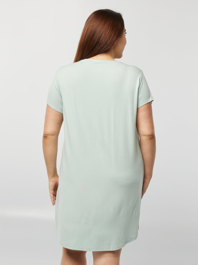 Camicia da notte morbida blu - Kiabi