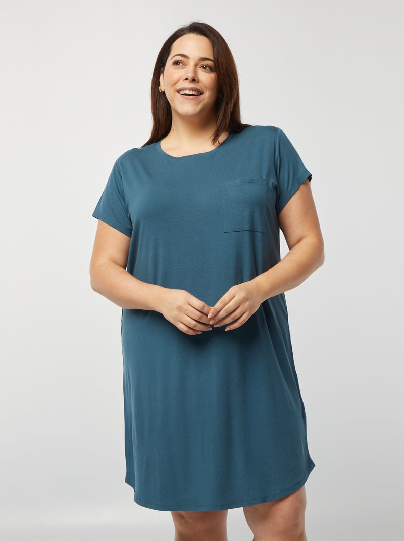 Camicia da notte morbida blu - Kiabi