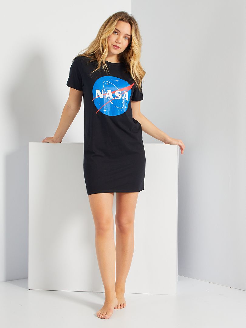 Camicia da notte 'NASA' nero - Kiabi