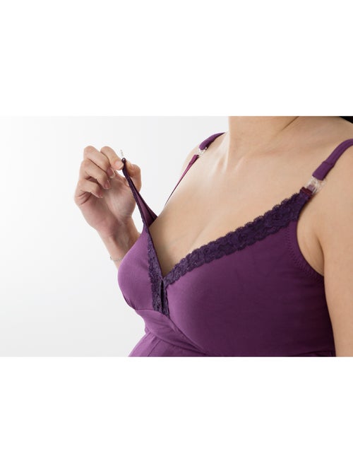 Camicia da notte per gravidanza e allattamento LILAS 'Bogema' - Kiabi Camicia da notte per gravidanza e allattamento LILAS 'Bogema' - Kiabi