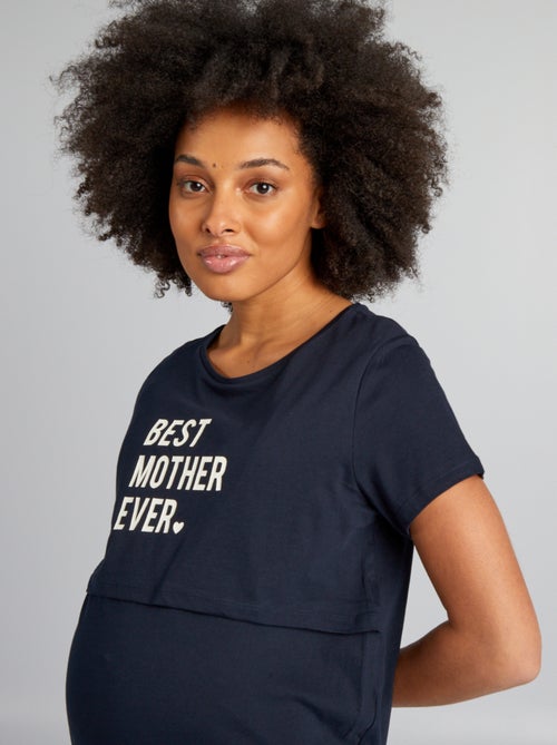 Camicia da notte per l'allattamento con scritta - Kiabi