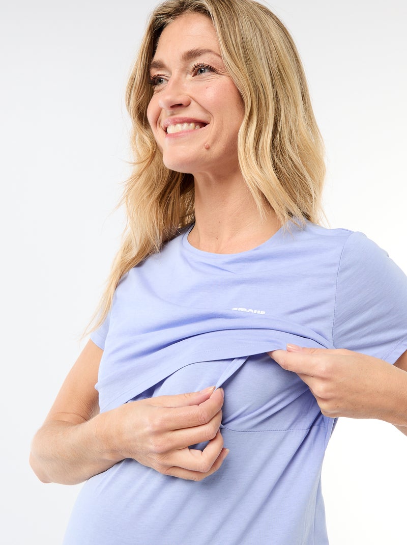 Camicia da notte per l'allattamento con scritta Blu - Kiabi