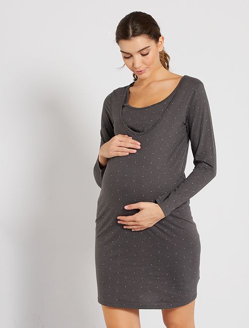 Camicia da notte per l'allattamento eco-sostenibile - GRIGIO - Kiabi -  16.00€