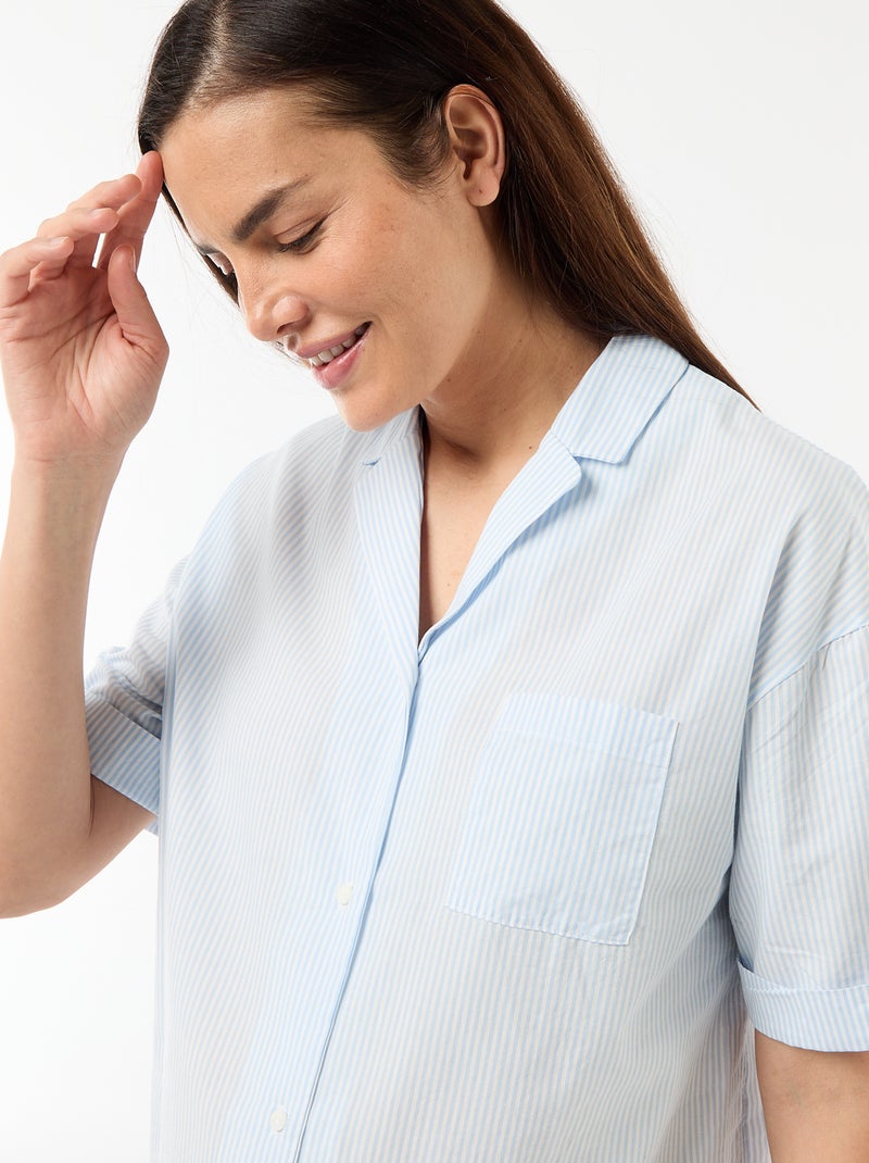 Camicia da notte premaman abbottonata Blu - Kiabi