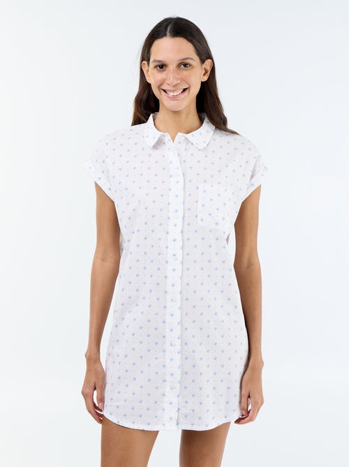 Camicia da notte stampata in voile di cotone - Kiabi