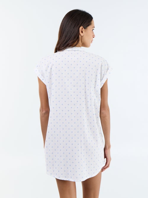 Camicia da notte stampata in voile di cotone - Kiabi