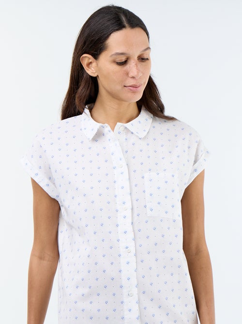 Camicia da notte stampata in voile di cotone - Kiabi