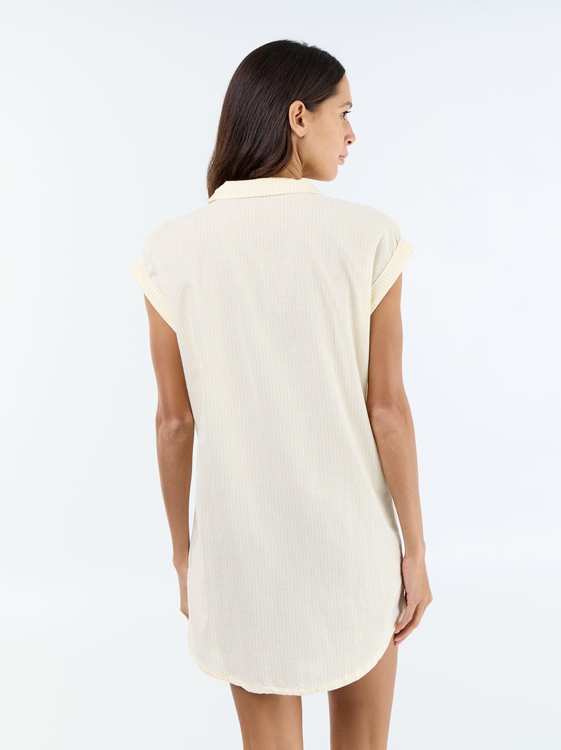 Camicia da notte stampata in voile di cotone Giallo - Kiabi
