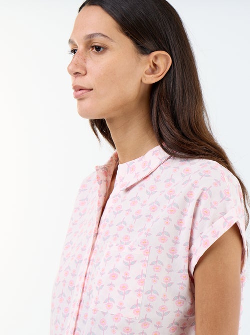 Camicia da notte stampata in voile di cotone - Kiabi