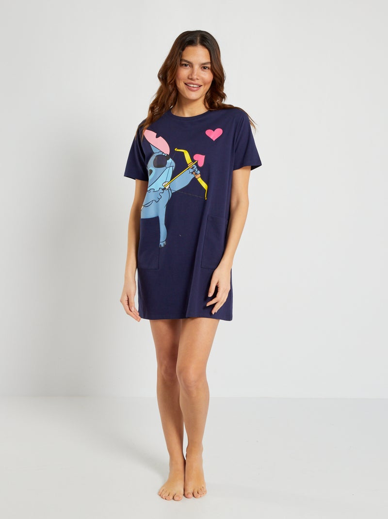 Camicia da notte 'Stitch' blu marine - Kiabi
