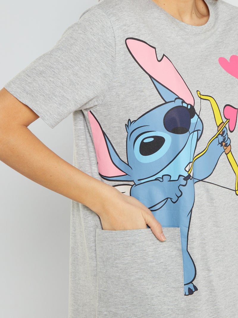 Camicia da notte 'Stitch' grigio - Kiabi
