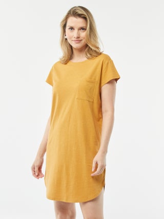 Camicia da notte taglio t-shirt in misto lino