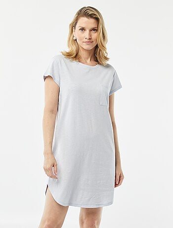 Camicia da notte taglio t-shirt in misto lino
