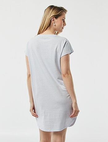 Camicia da notte taglio t-shirt in misto lino