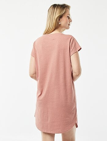 Camicia da notte taglio t-shirt in misto lino
