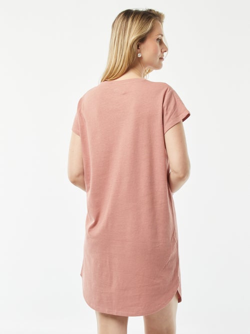 Camicia da notte taglio t-shirt in misto lino - Kiabi