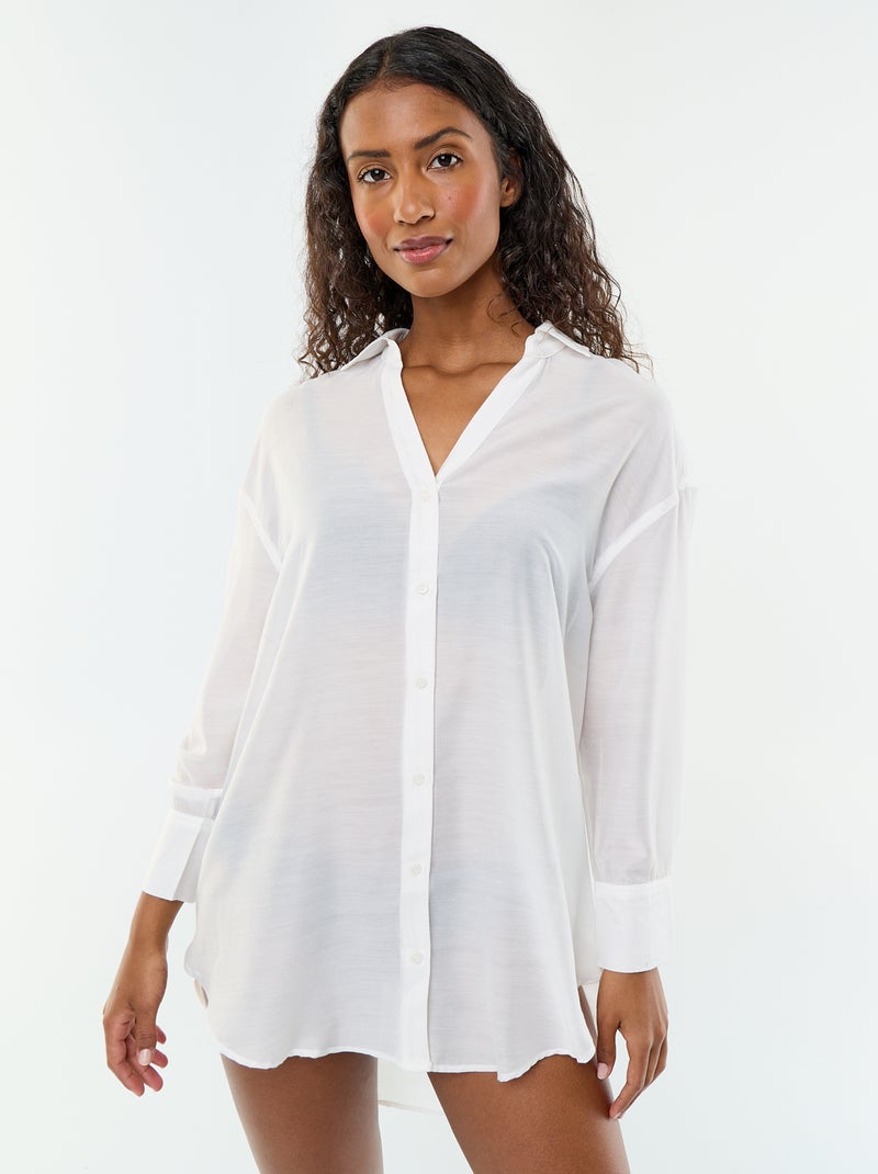 Camicia da spiaggia fluida stampata Bianco - Kiabi
