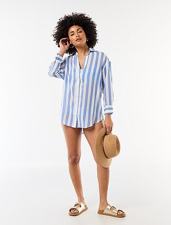 Camicia da spiaggia fluida stampata