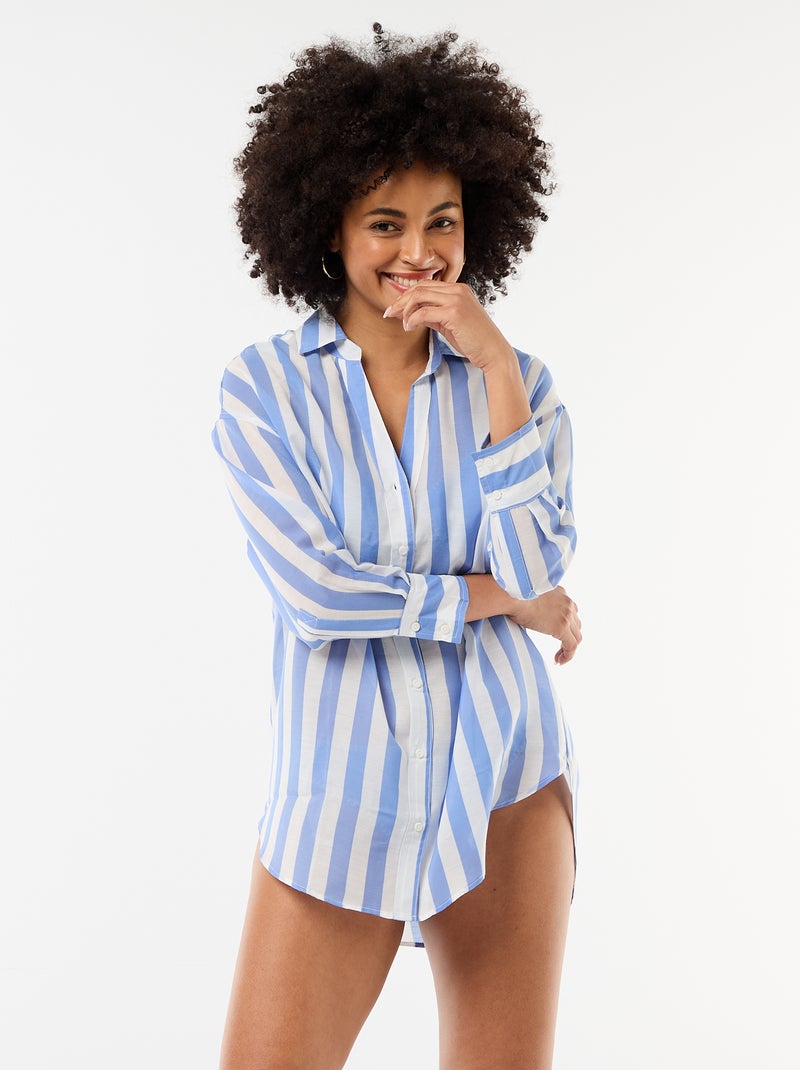 Camicia da spiaggia fluida stampata Blu - Kiabi