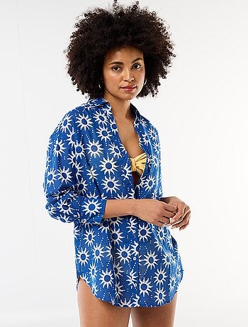 Camicia da spiaggia fluida stampata