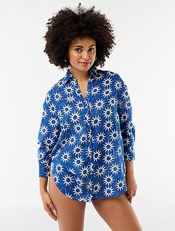 Camicia da spiaggia fluida stampata